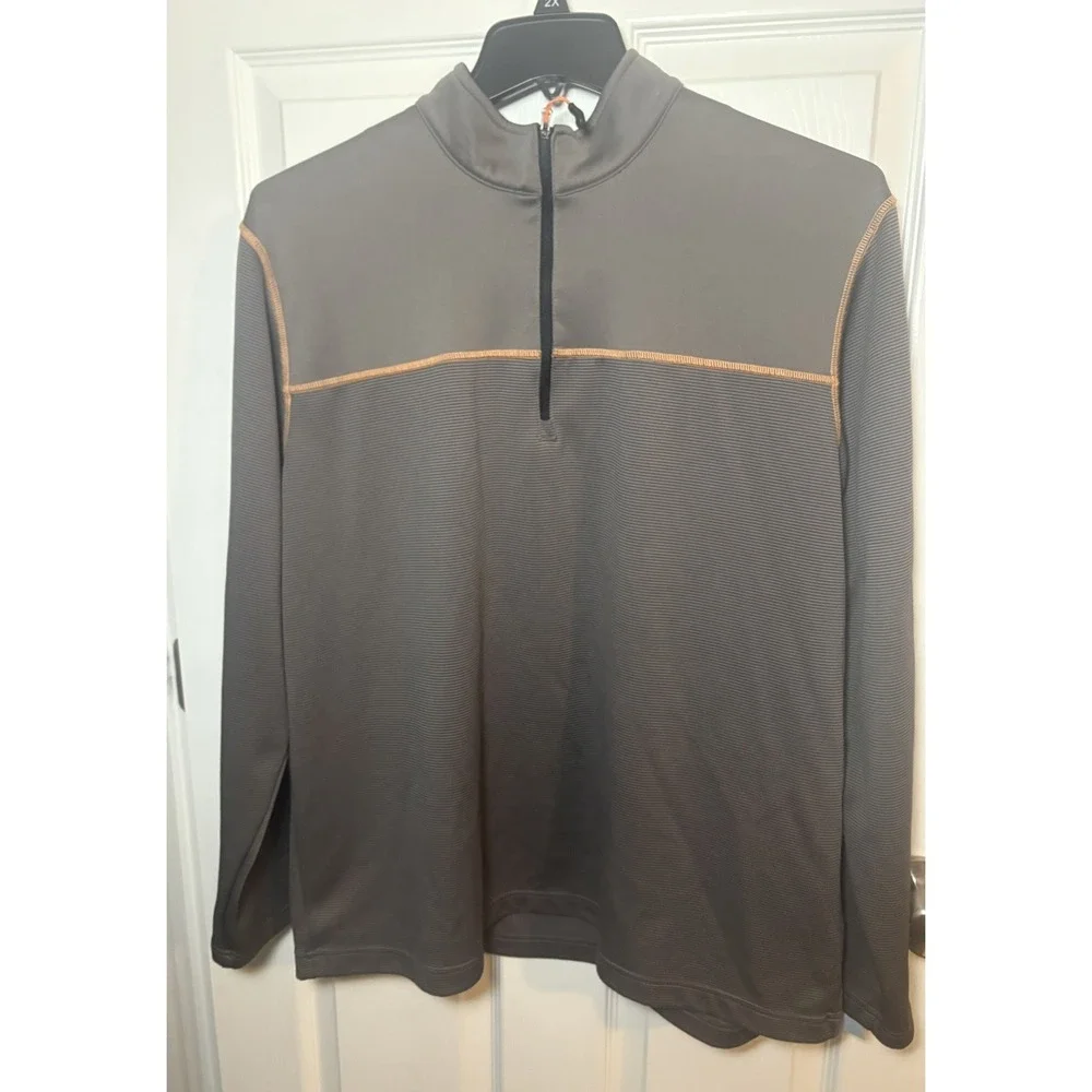PGA Tour‎ Golf Performance 1/4 Quarter Zip Pullover Gray Mens XL Long Sleeve